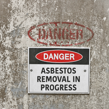 asbestos removal danger sign